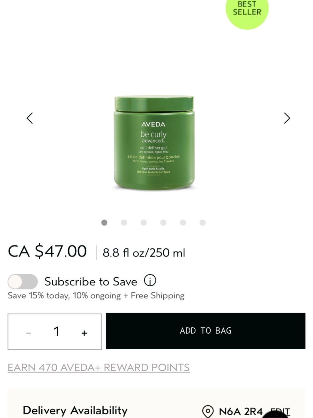 AVEDA Be Curly Advanced Coil Definer Gel - Green